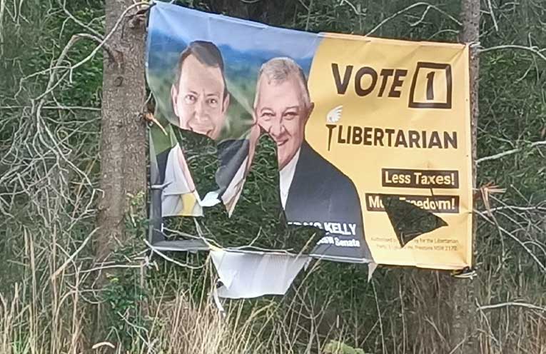 Election signs in the firing line as Lyne campaign heats up