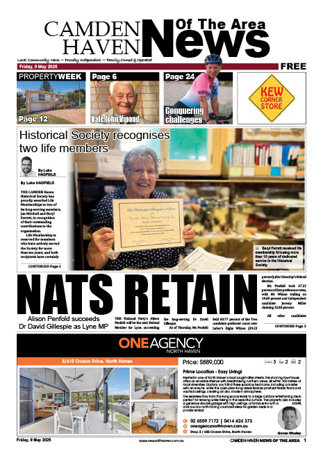 Camden Haven News Of The Area 09 MAY 2025