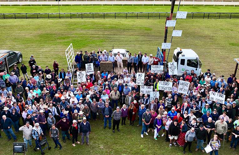 ‘We won’t be forgotten’: Kempsey rally calls out flood recovery delays