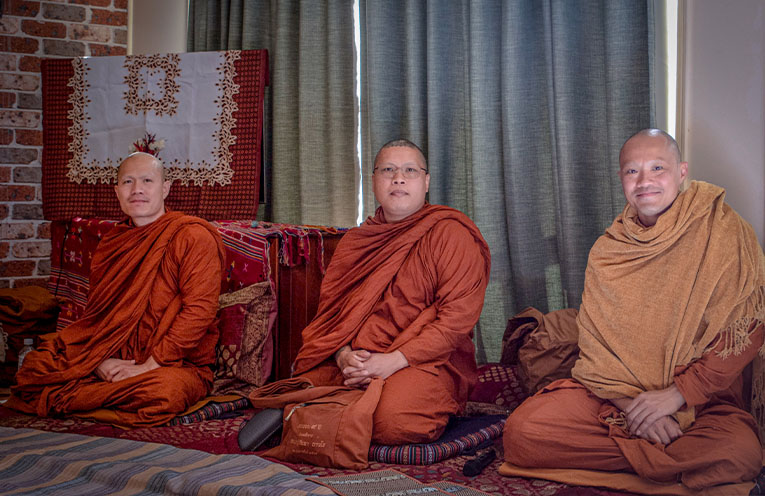 Buddhist monks journey to Lorne for Almsgiving ceremony