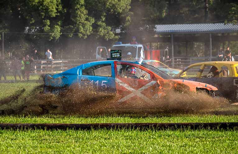 Demolition derby chaos. Photos: Kim Ambrose/SaltyFoxFotography.