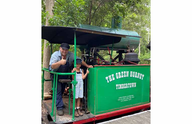 Jaida from Forster assisting train driver David Waite. Photo: Facebook