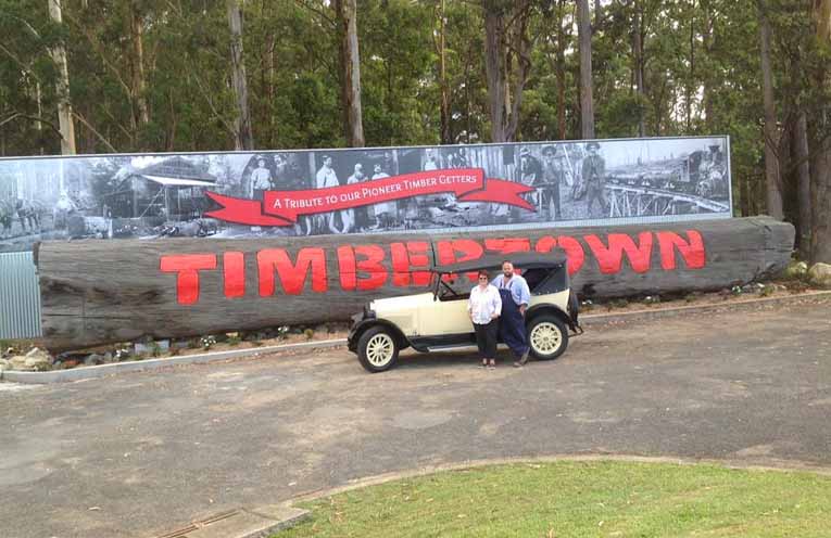 A collection of past photos of visitors to Timbertown. Photo: Facebook