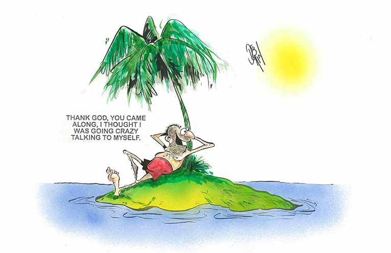 The Pearly Gates and the Desert Island are two of the most symbolic settings in the cartoon world.