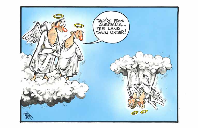 The Pearly Gates and the Desert Island are two of the most symbolic settings in the cartoon world.