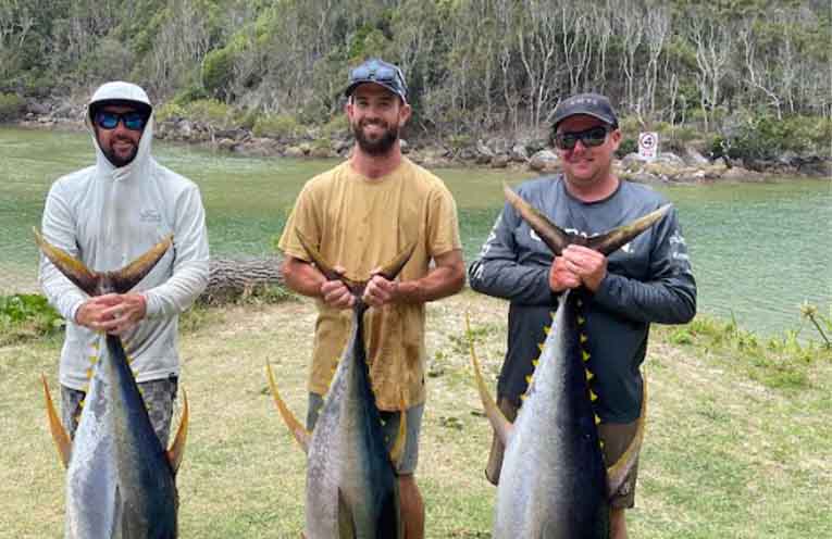 Mud crabs in the creek, yellowfin success offshore