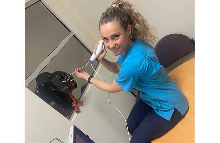 Nasendoscope funded by HCT, in use. Photo: supplied