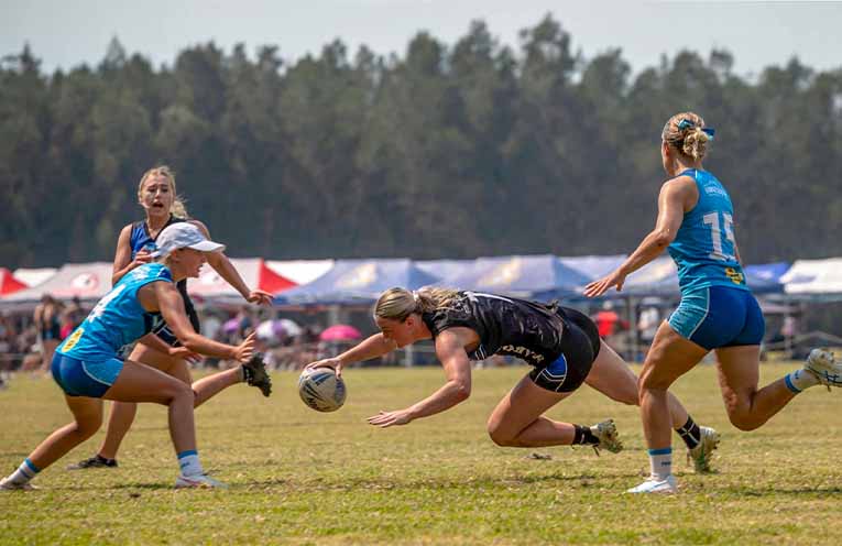 Milla Swain adding to her team’s tally. Photo: Kim Ambrose/SaltyFoxFotography.