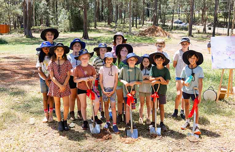 Steiner School students joined the celebrations with shovels in hand. Photo: supplied.