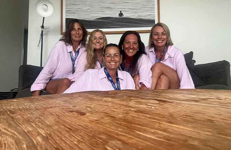 The ladies of the women’s surf boat crew. Photo: CHSLSC.