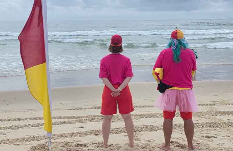 Club members wore pink to celebrate the contribution of women to surf life saving. Photo: CHSLSC.