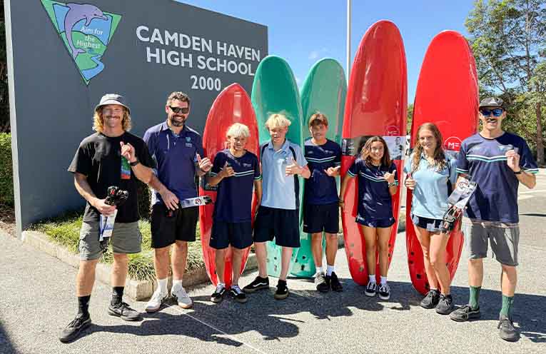 Camden Haven High School surf program receives equipment boost