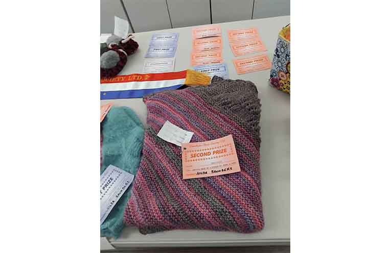 Some of Hilda Saunders’ prizewinning handicraft. Photo: supplied.
