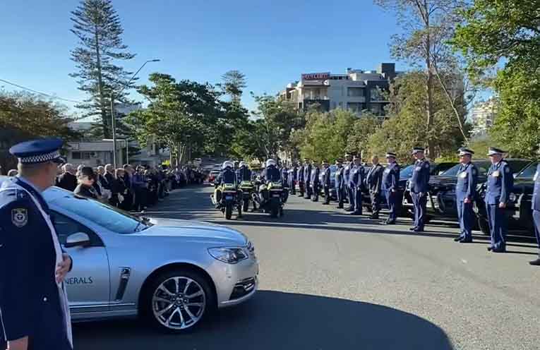 Hundreds gathered in Port Macquarie to farewell Peter Walsh, including NSW Commissioner Mal Lanyard, former colleagues, and extended family and friends.