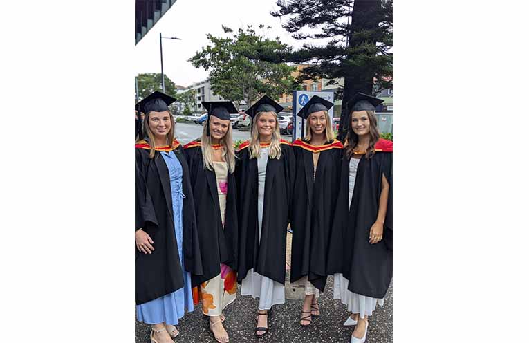 Caitlin Spora, Ella Maynard, Abbey Macleod, Lydia Higgins, Alyssa Shaw are graduating from Occupational Therapy.