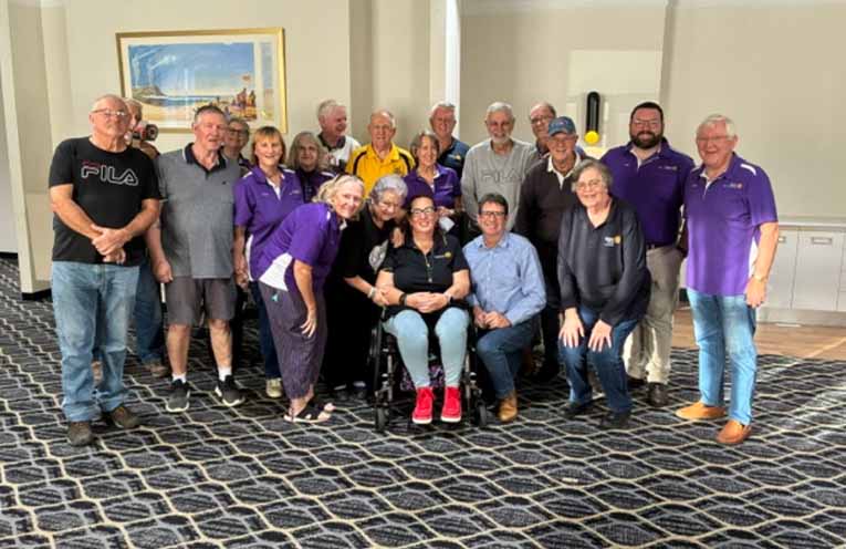 Members of the Rotary Club of Laurieton at the culmination of the sale. Photo: Rachael Thorpe.