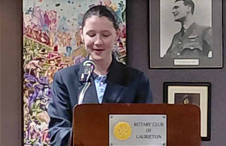 Hannah Partlett wins public speaking competition at Laurieton