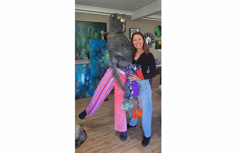 Leah Doeland with her creation.