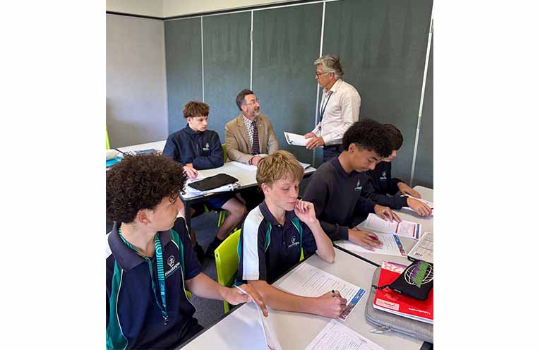 Matt Cohen reports to his teacher. Photo: Heritage Christian School.